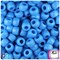 BeadTin True Blue Matte 9mm Barrel Plastic Pony Beads (500pcs)